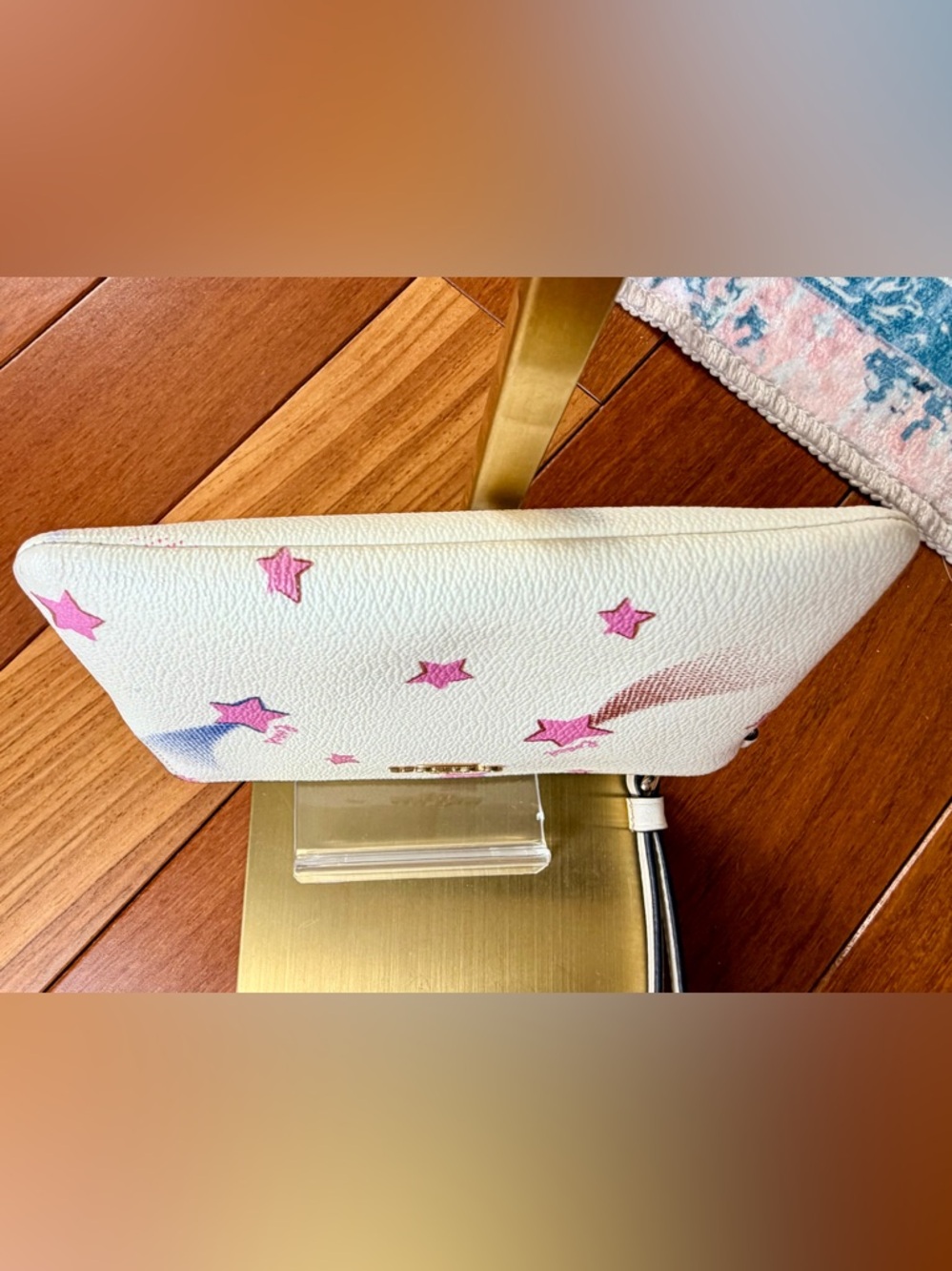 Coach Corner Zip Wristlet with Disco Star Print Coated Canvas. EUC - Picture 8 of 8